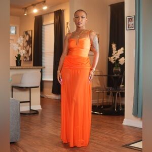 Elegant Orange Swimsuit Set